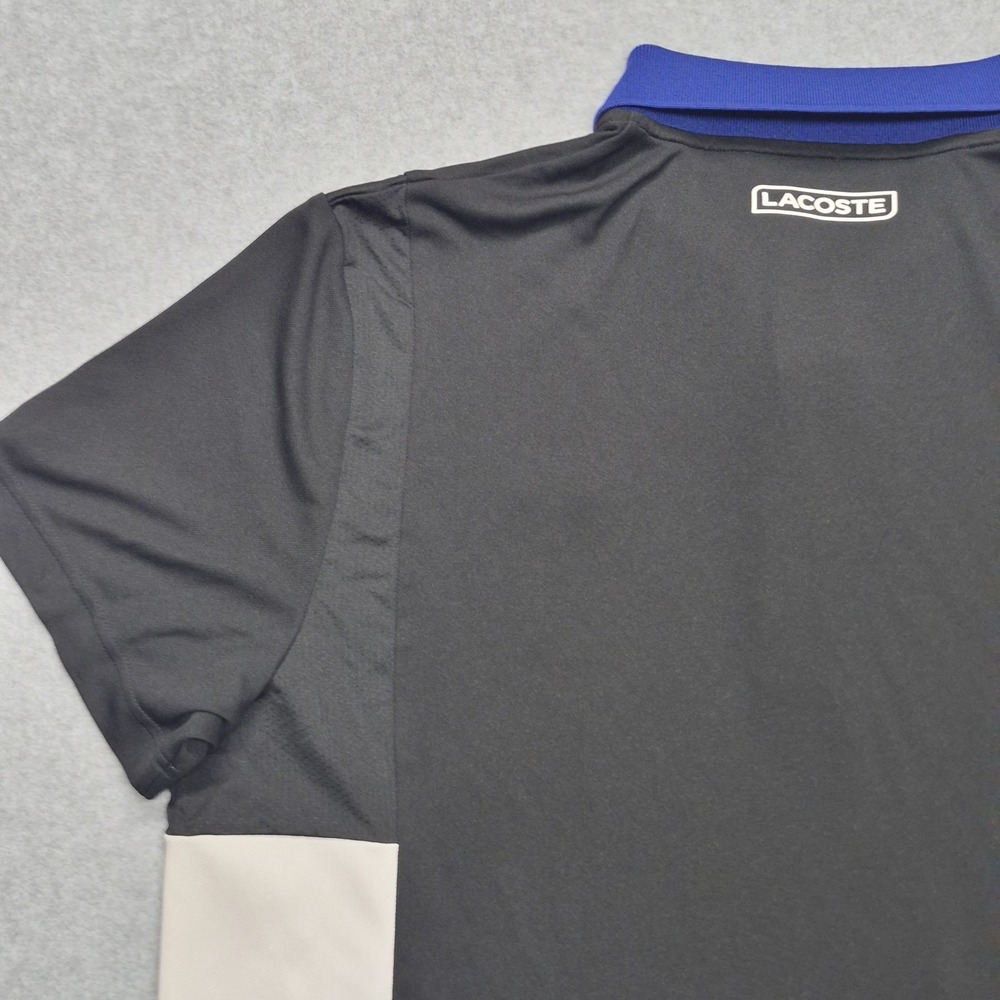 Lacoste Sport Polo Shirt Mens XL Black Blue White Colorblock Performance - Picture 14 of 16